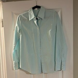J Crew blue stripe button up shirt